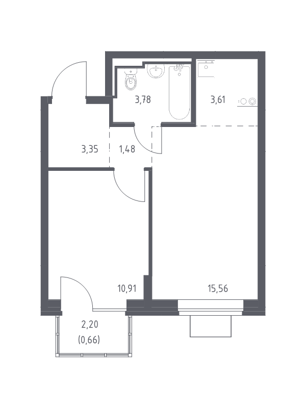 2 ккв (Евро) 39,4 м²
