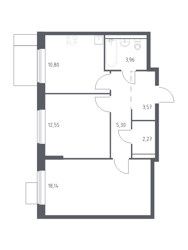 2 ккв 56,6 м²