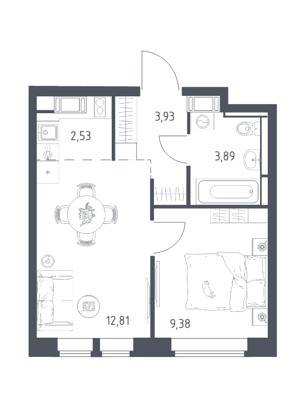2 ккв (Евро) 32,5 м²