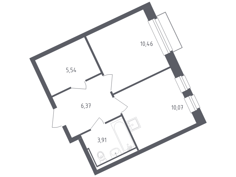 1 ккв 35,8 м²
