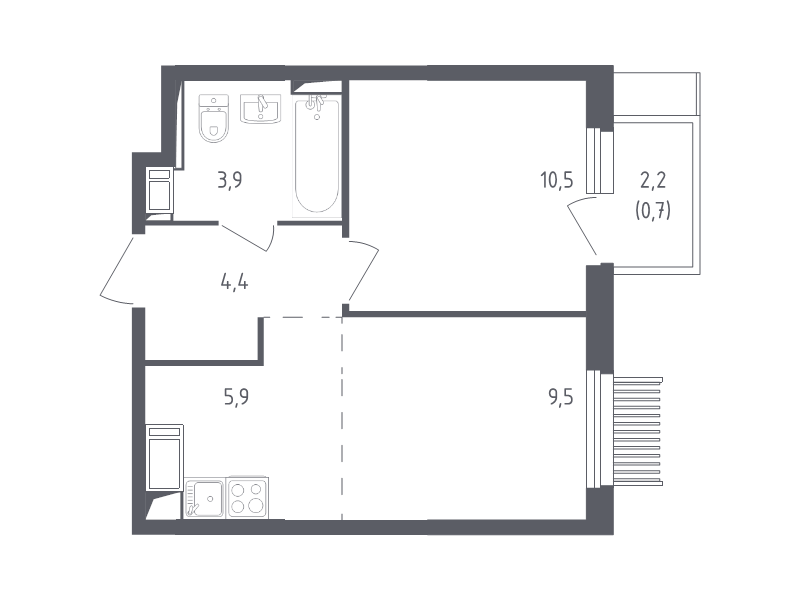 2 ккв (Евро) 35,3 м²