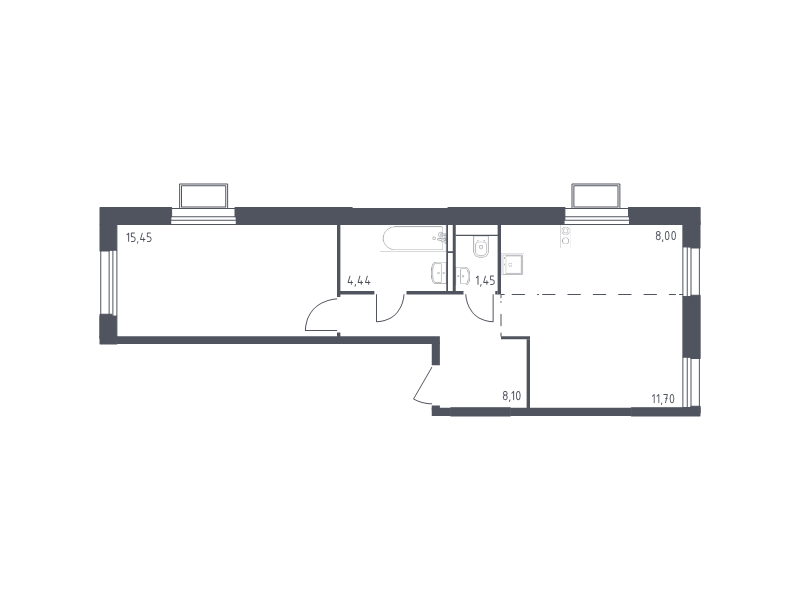 2 ккв (Евро) 49,1 м²