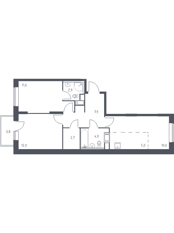 3 ккв (Евро) 57,5 м²