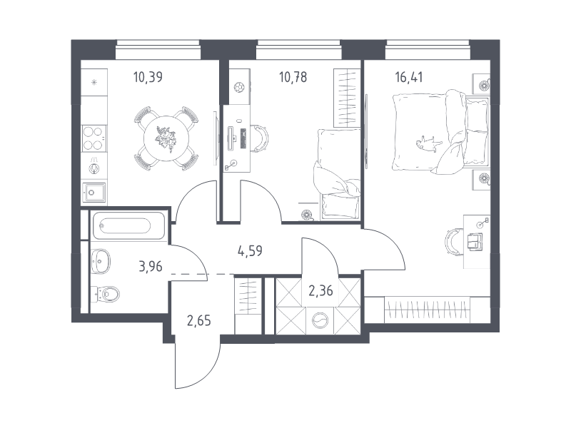 2 ккв 51,1 м²