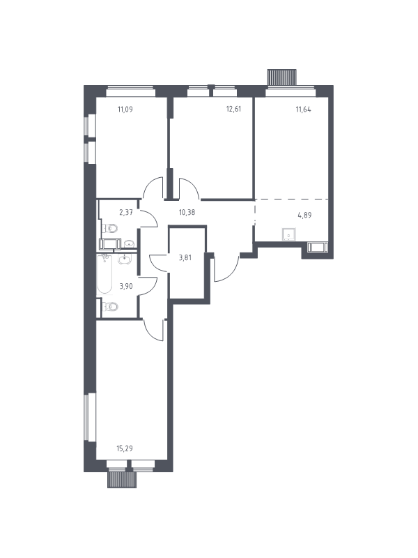 4 ккв (Евро) 76 м²