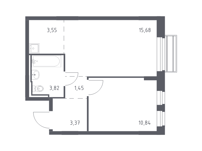 2 ккв (Евро) 38 м²