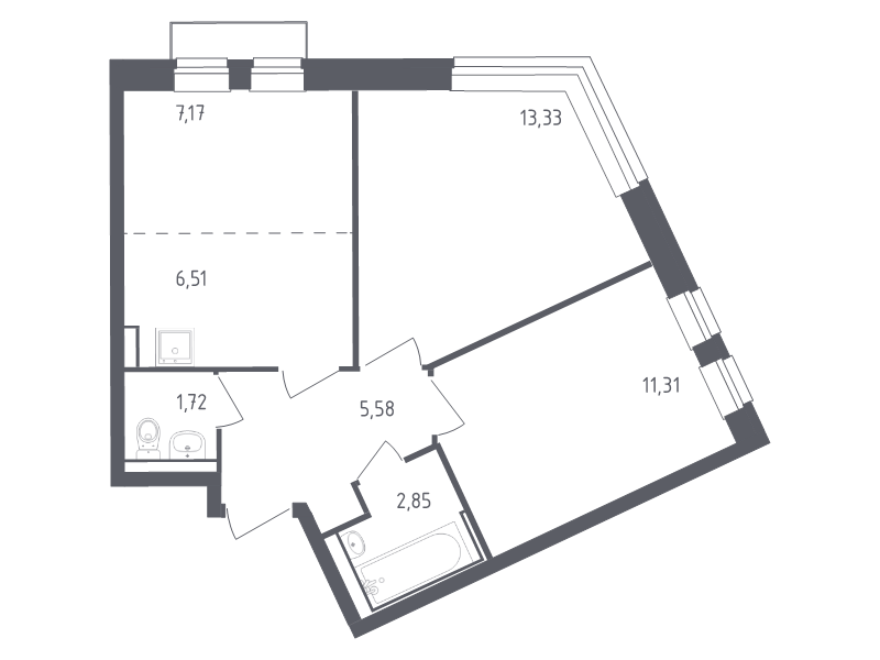 2 ккв 47,5 м²
