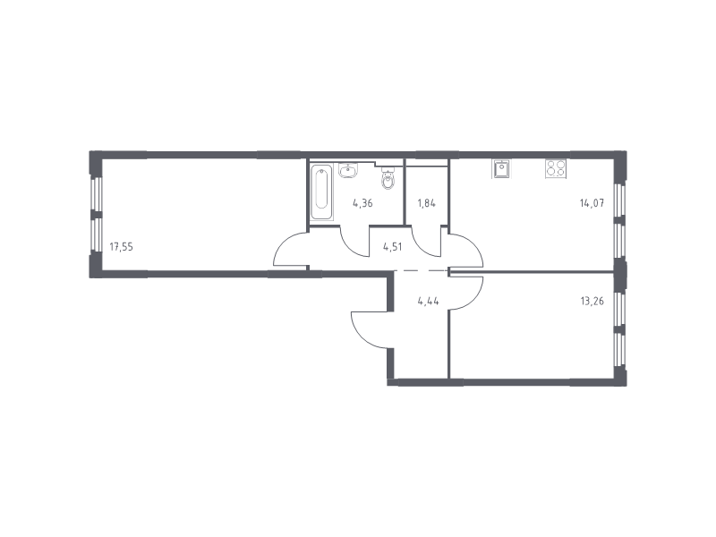 2 ккв 60 м²
