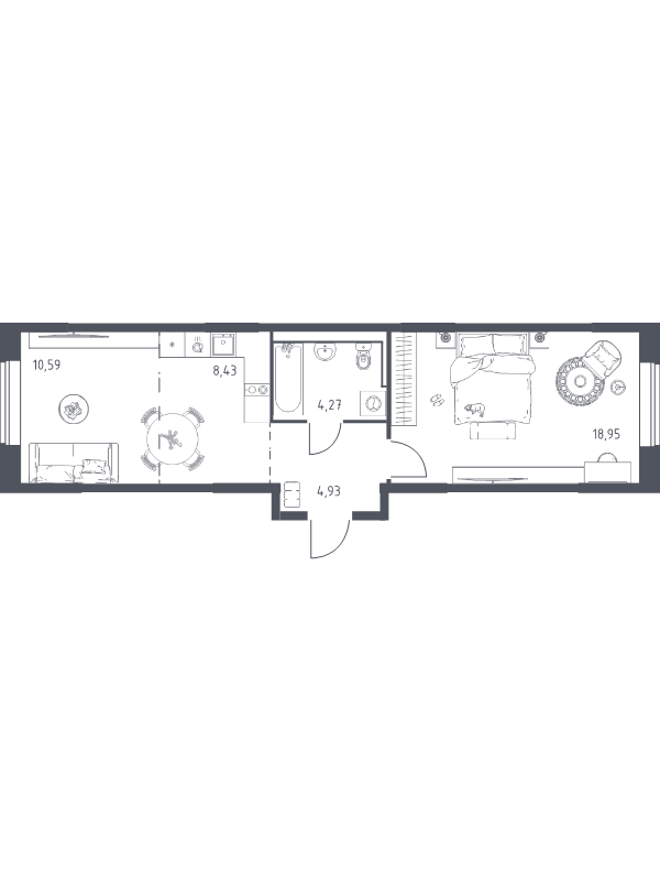 2 ккв (Евро) 47,2 м²