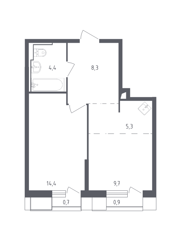 2 ккв (Евро) 41,6 м²