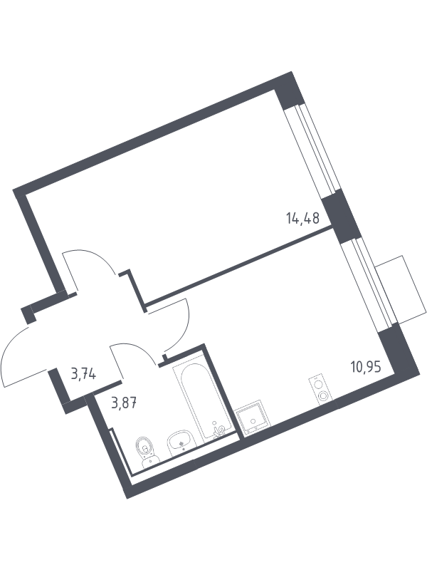 1 ккв 33 м²