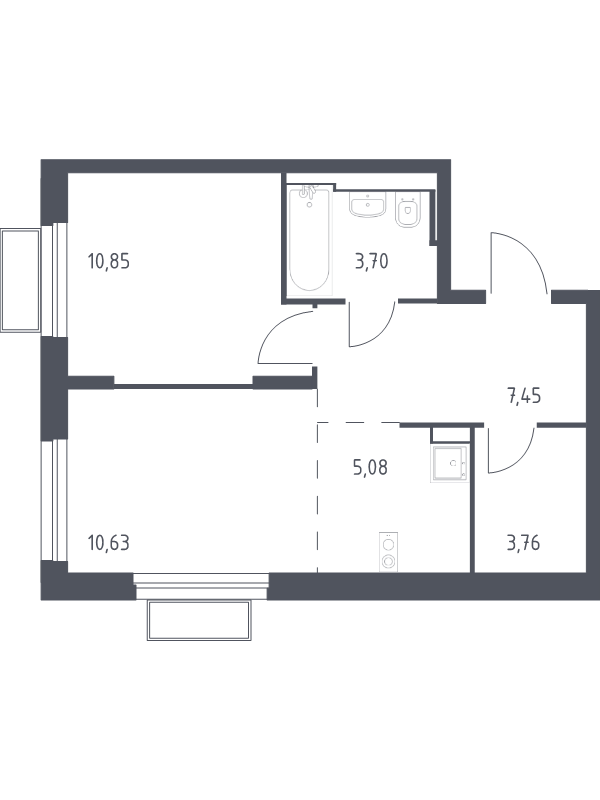 2 ккв (Евро) 41,7 м²
