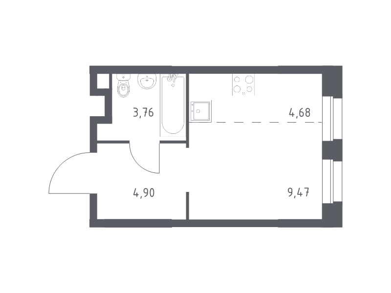 Студия 22,8 м²