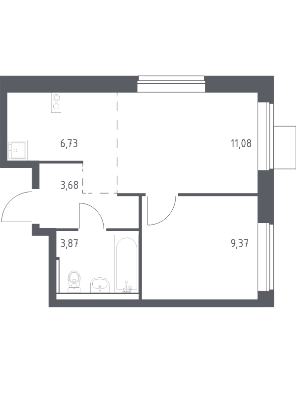 2 ккв (Евро) 34,7 м²