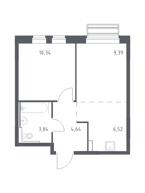 2 ккв (Евро) 34,7 м²