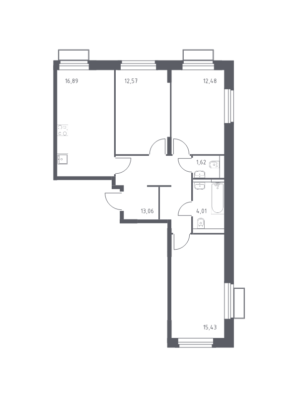 4 ккв (Евро) 76,2 м²