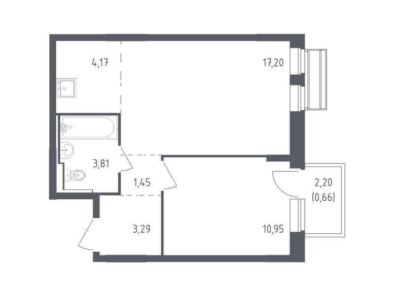 2 ккв (Евро) 41,5 м²