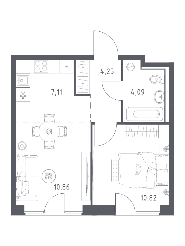 2 ккв (Евро) 37,1 м²