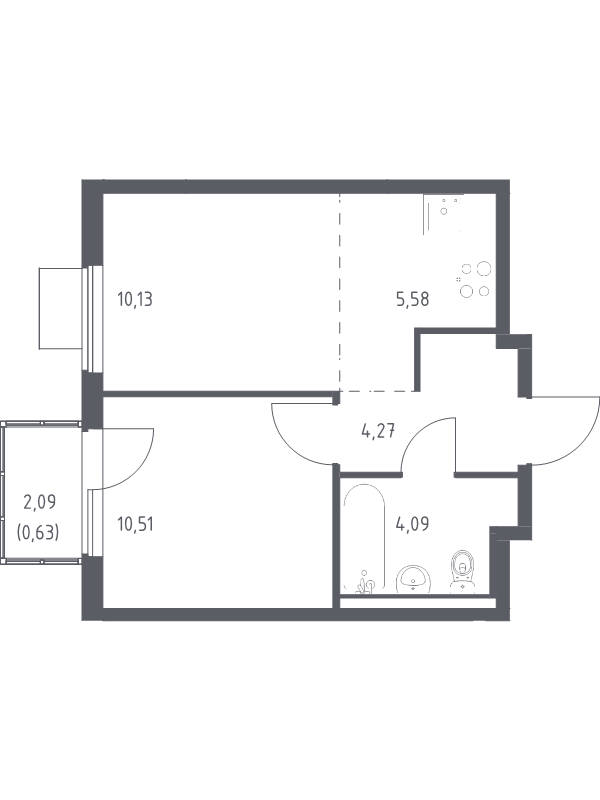 2 ккв (Евро) 35,2 м²