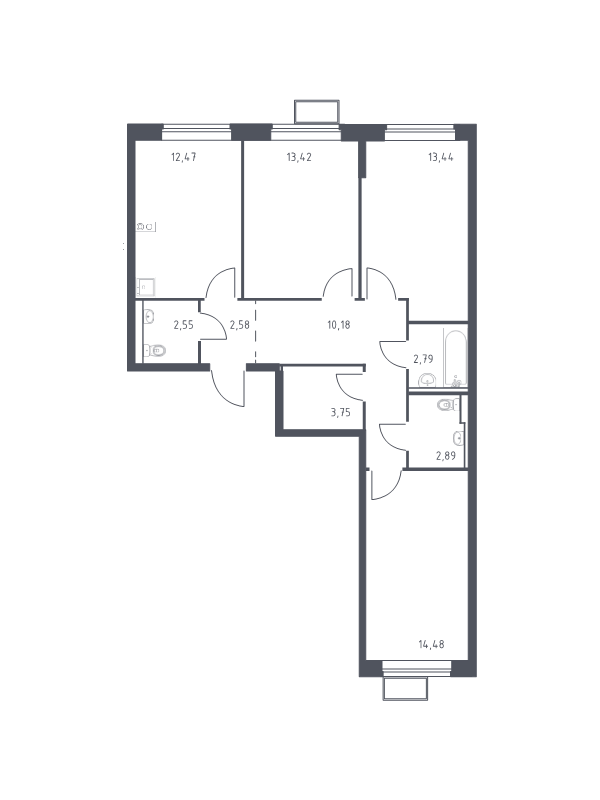 3 ккв 78,6 м²