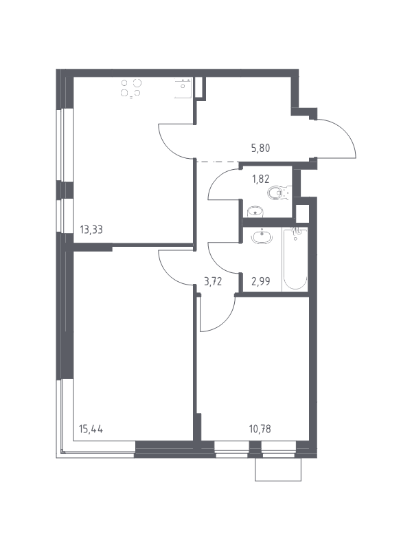 2 ккв 53,9 м²