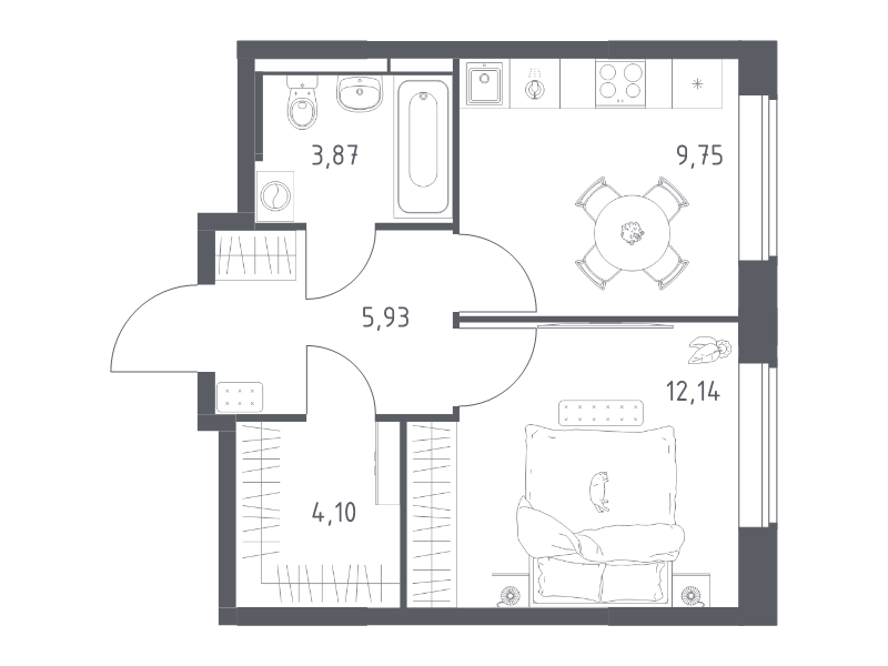 1 ккв 35,8 м²
