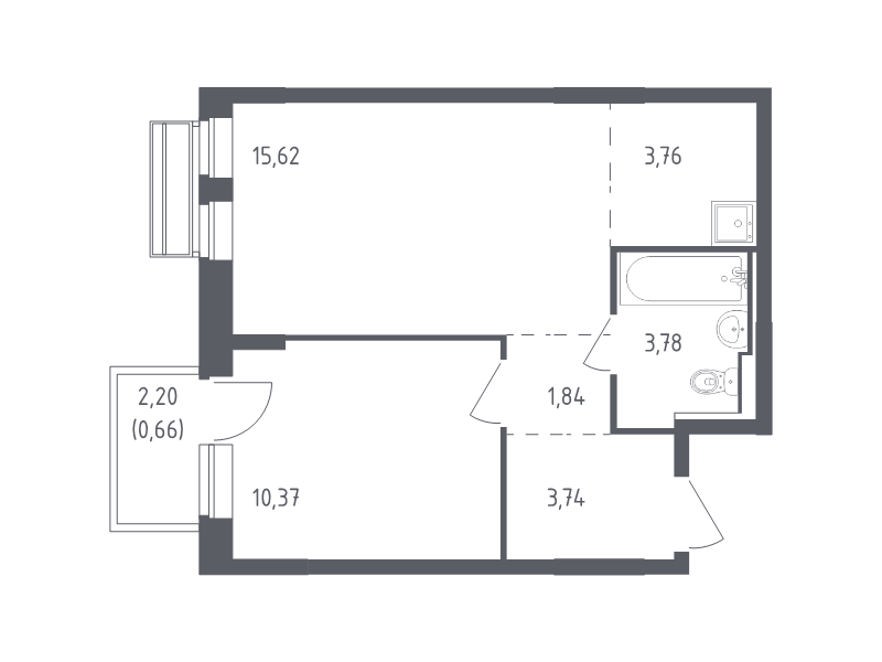 2 ккв (Евро) 39,8 м²