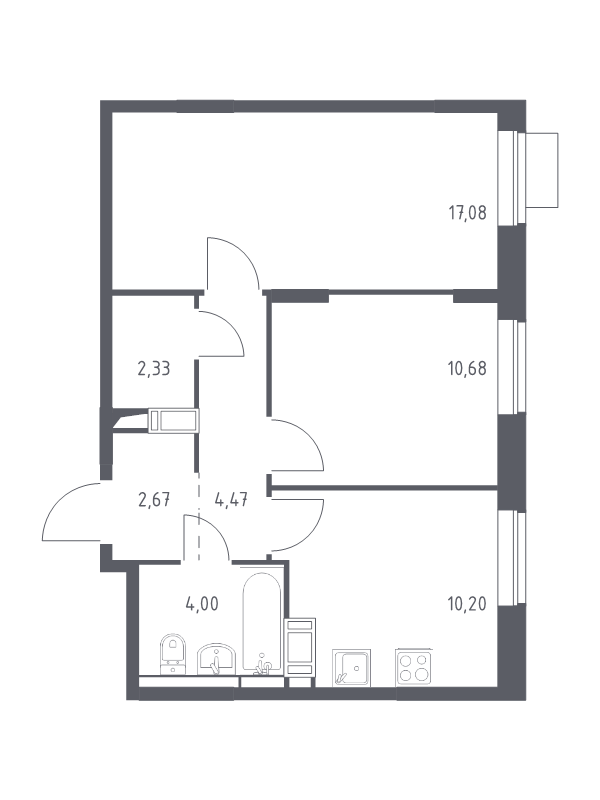 2 ккв 51,4 м²