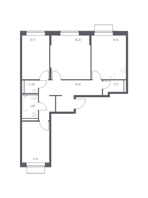 4 ккв (Евро) 83,6 м²