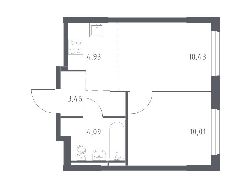 2 ккв (Евро) 32,9 м²