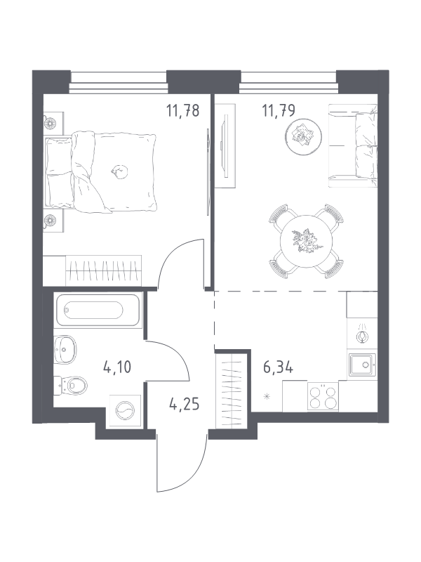 2 ккв (Евро) 38,3 м²