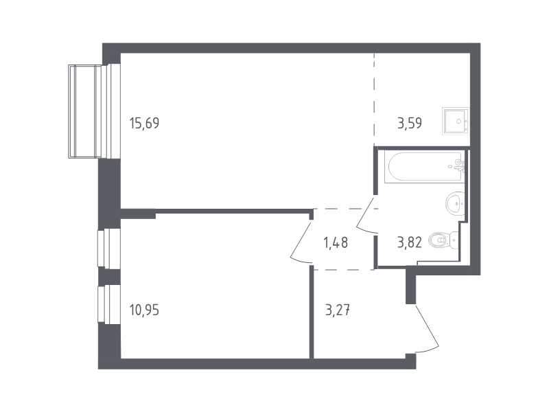 2 ккв (Евро) 38,8 м²
