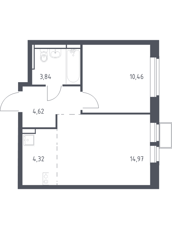 2 ккв (Евро) 38,2 м²