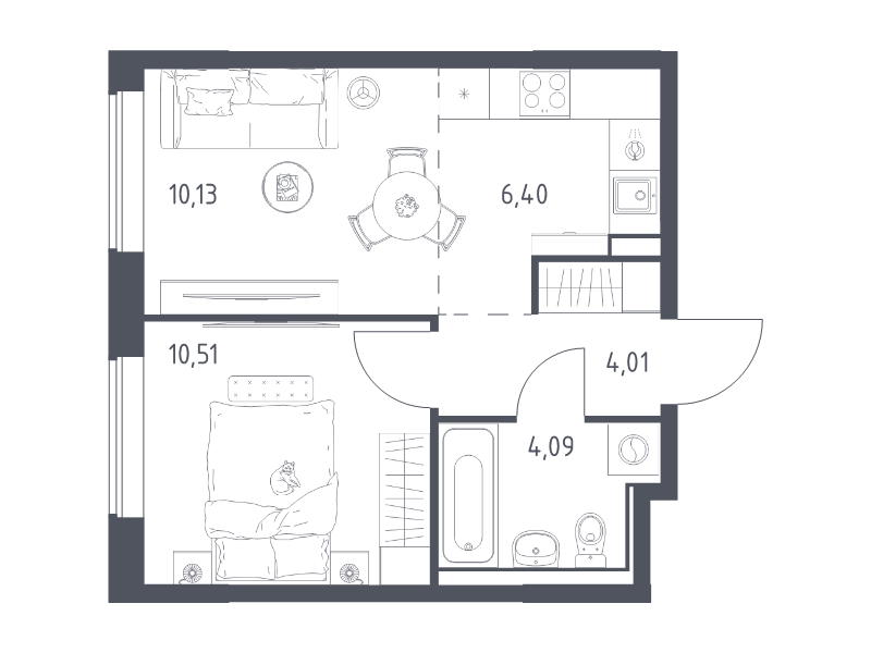 2 ккв (Евро) 35,1 м²