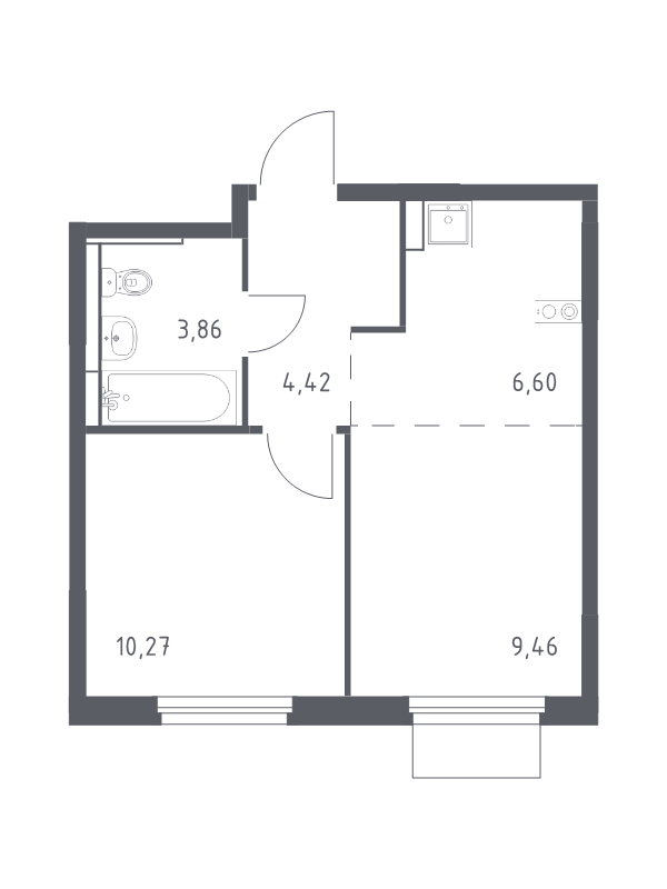 2 ккв (Евро) 34,6 м²