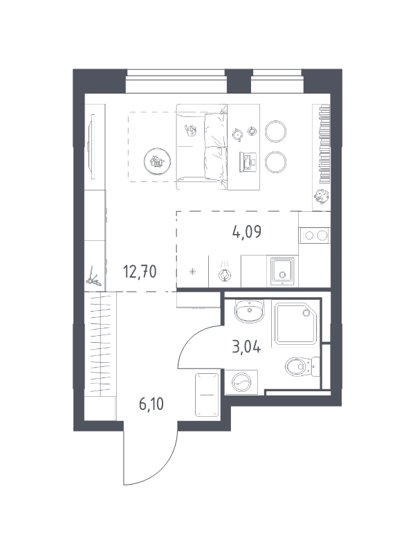 Студия 25,9 м²