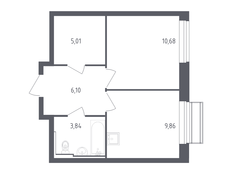 1 ккв 35,5 м²