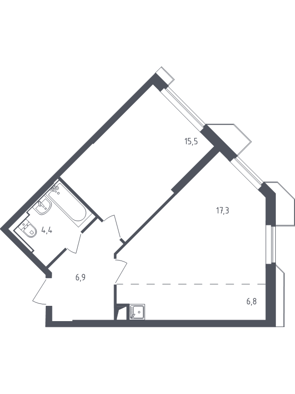 2 ккв (Евро) 50,6 м²