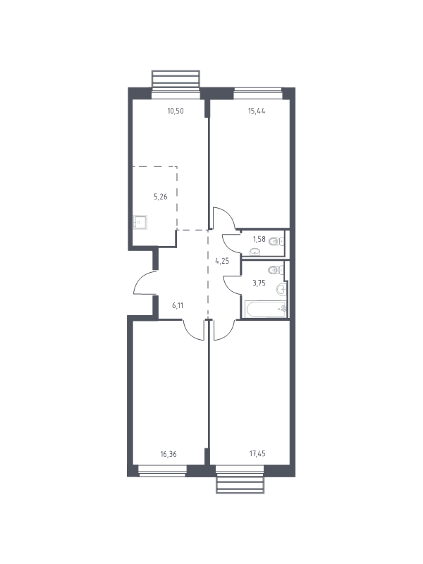 4 ккв (Евро) 79,7 м²