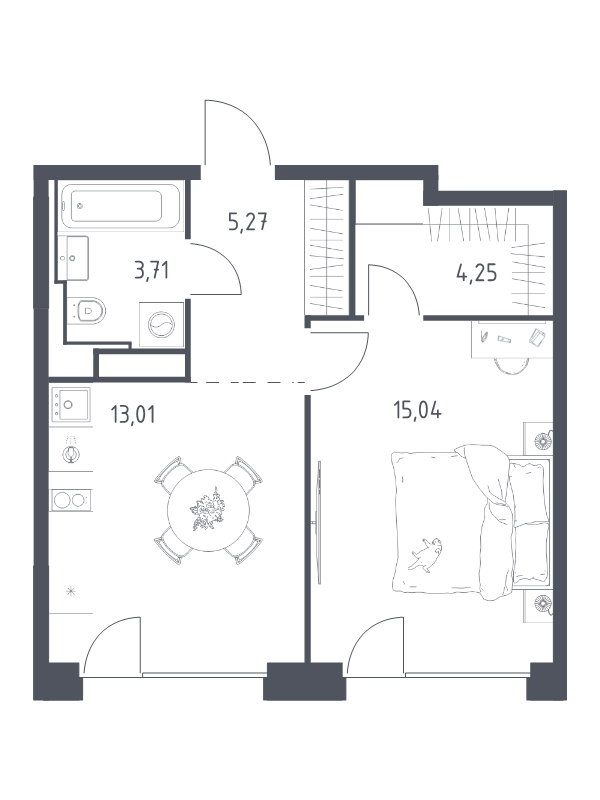 1 ккв 41,3 м²
