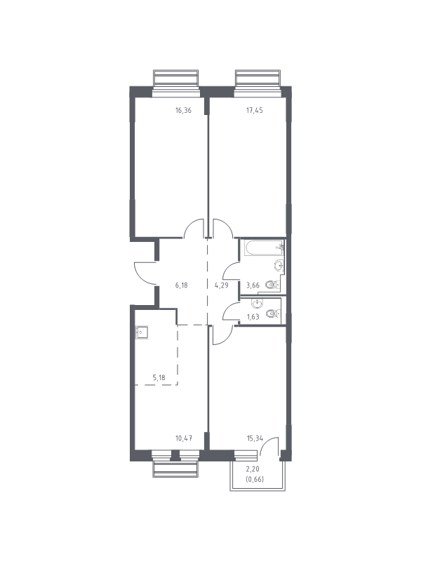 4 ккв (Евро) 81,2 м²