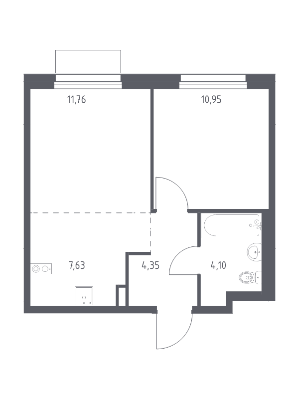 2 ккв (Евро) 38,8 м²