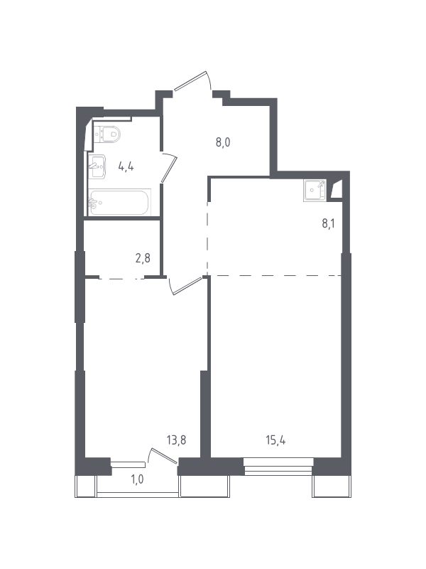 2 ккв (Евро) 53,1 м²