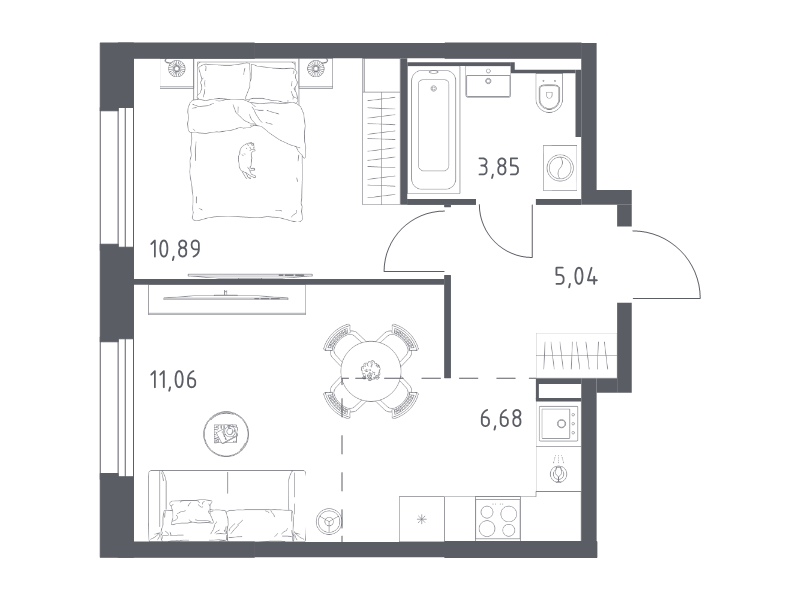 2 ккв (Евро) 37,5 м²