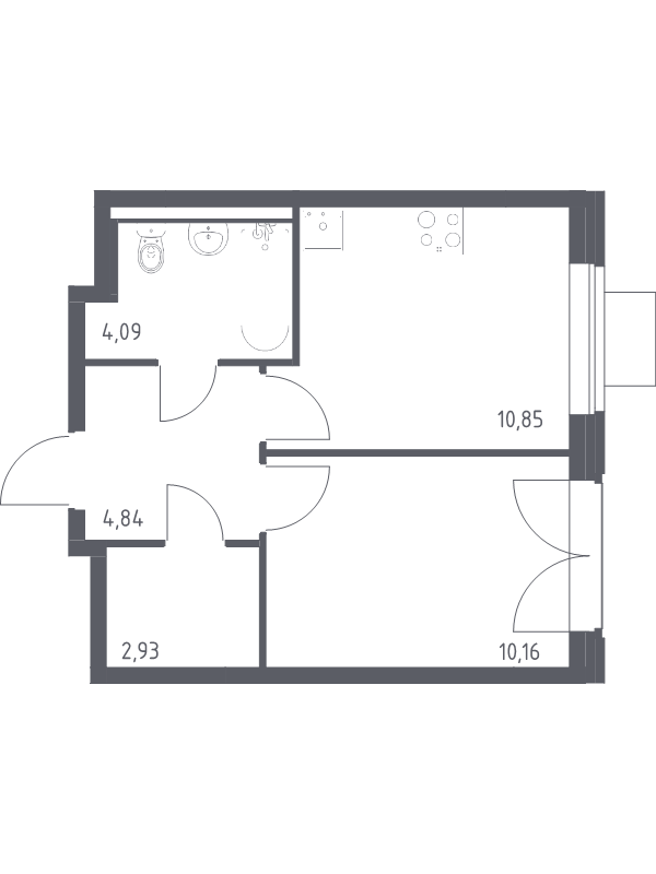 1 ккв 32,9 м²