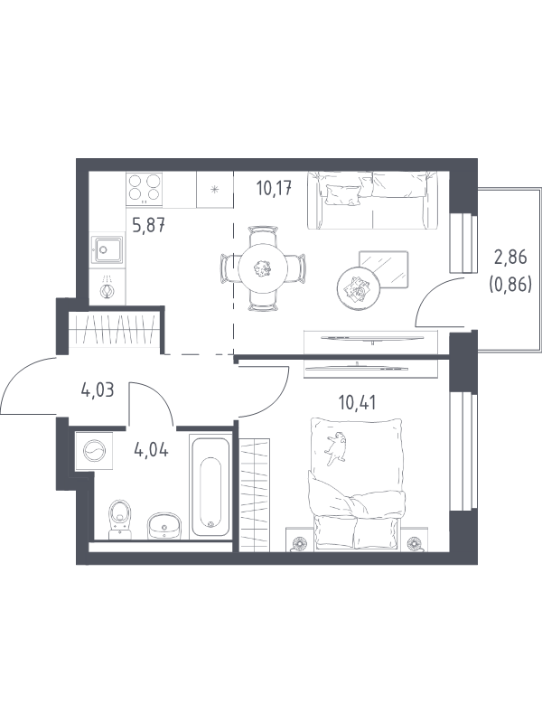 2 ккв (Евро) 35,4 м²