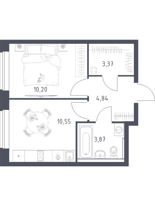 1 ккв 32,8 м²