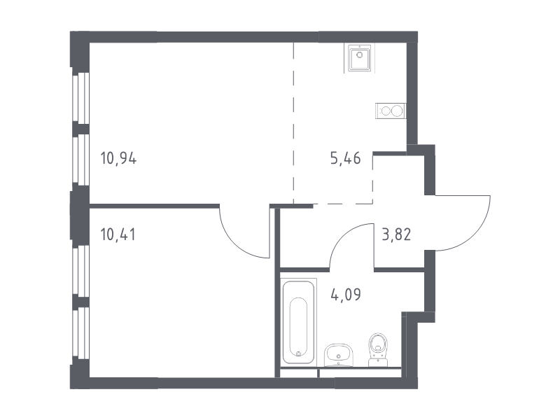 2 ккв (Евро) 34,7 м²