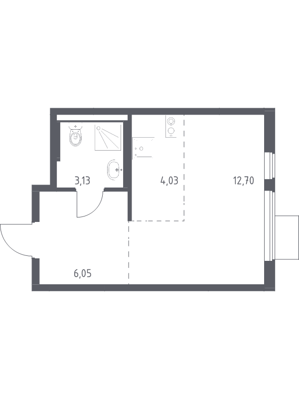 Студия 25,9 м²