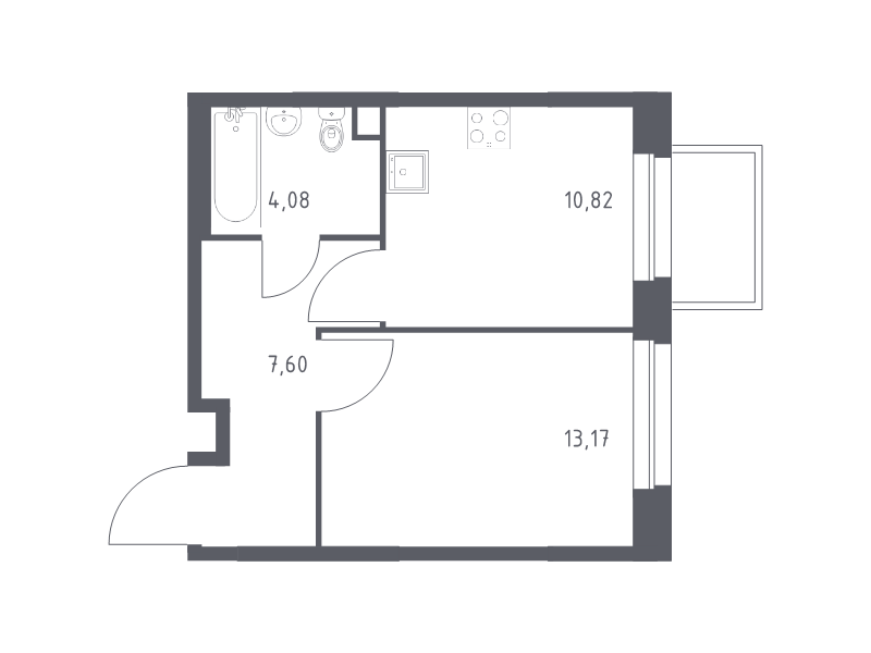 1 ккв 35,7 м²